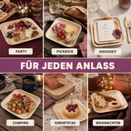 Malvora Palmblatt-Teller im Einsatz bei Party, Picknick, Hochzeit, Camping, Geburtstag und Weihnachten